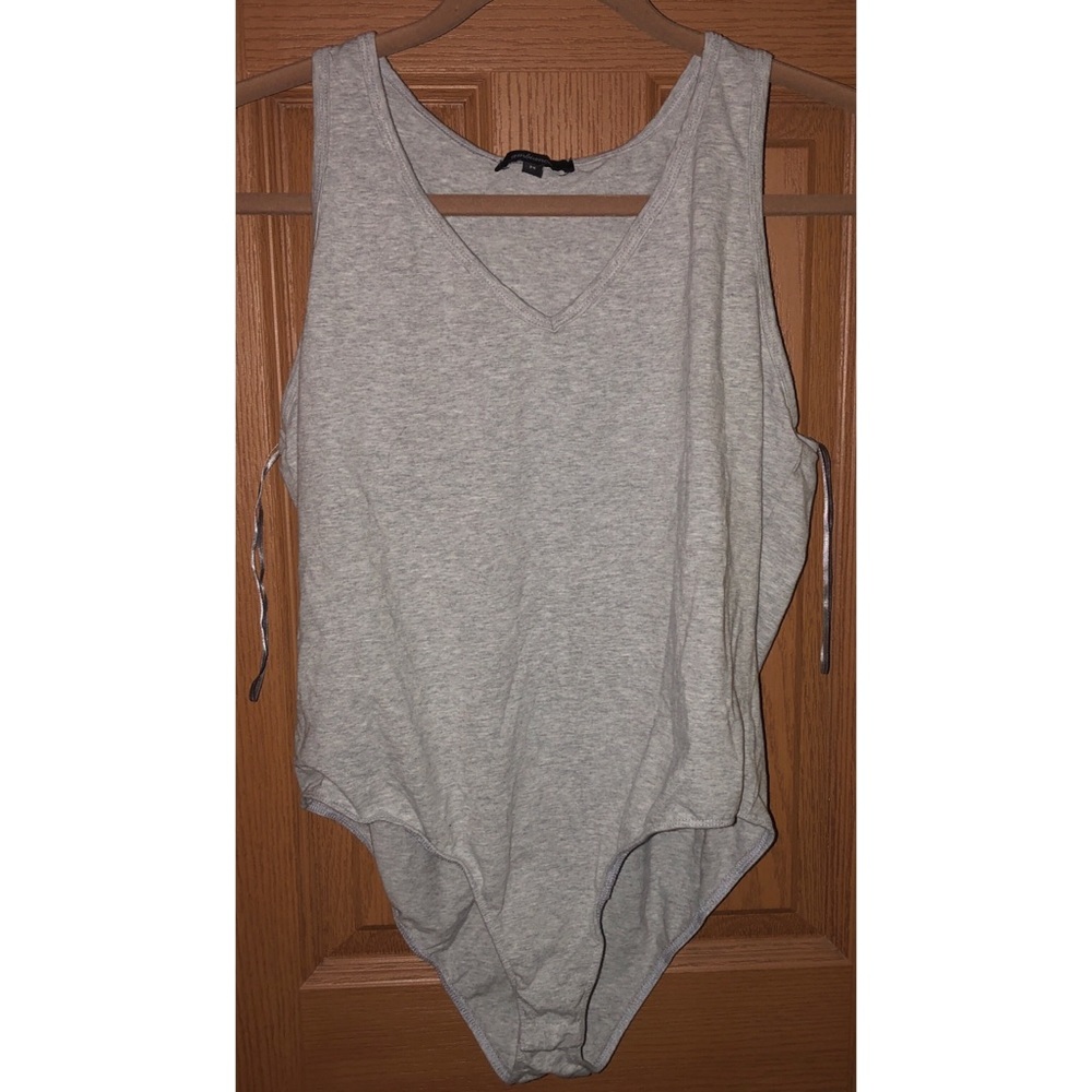rainbow racer back bodysuit - gray